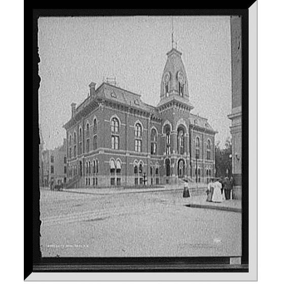 Historic Framed Print, City Hall, Troy, N.Y., 17-7/8" x 21-7/8"