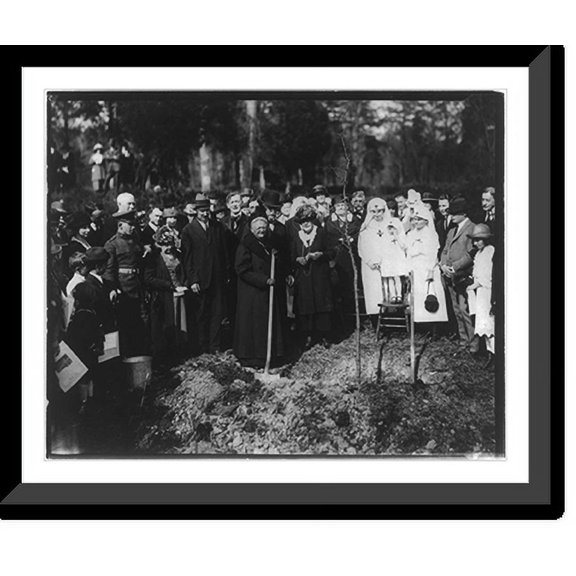 Historic Framed Print, Clara Barton tree-planting ceremony, Washington, D.C., 17-7/8" x 21-7/8"