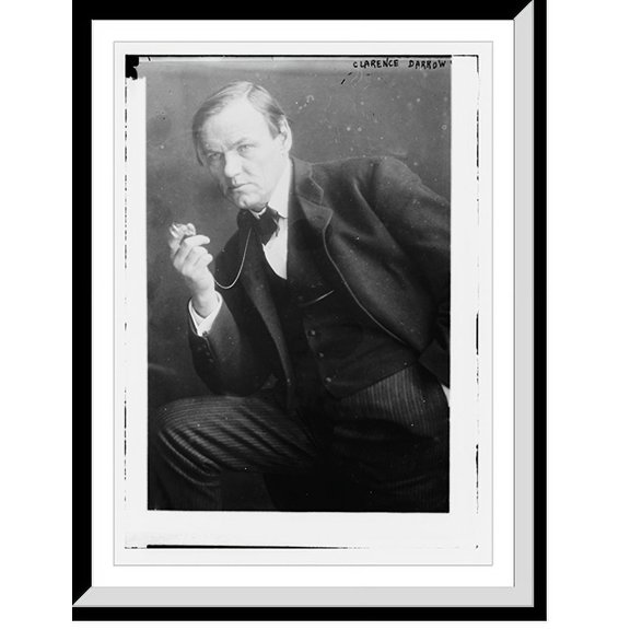 Historic Framed Print, Clarence Darrow, 3/4 standing, one leg raised, 17-7/8" x 21-7/8"