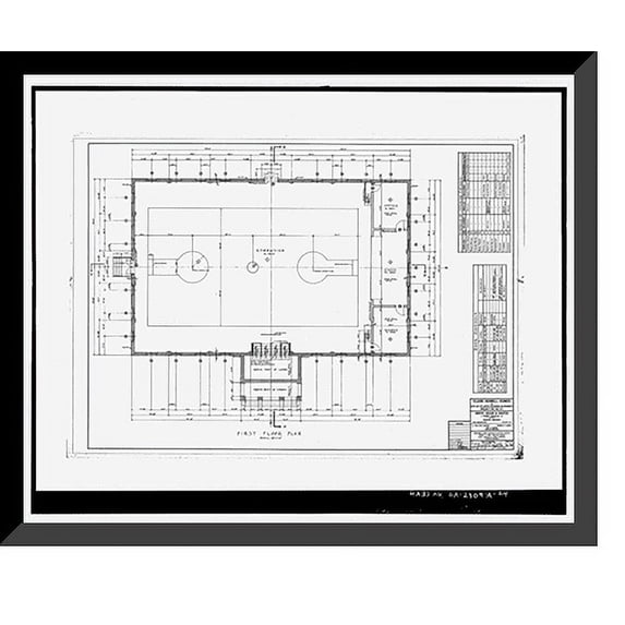Historic Framed Print, Clark Howell Homes, Community Center, 528 Lovejoy Street, Atlanta, Fulton County, GA, 17-7/8" x 21-7/8"