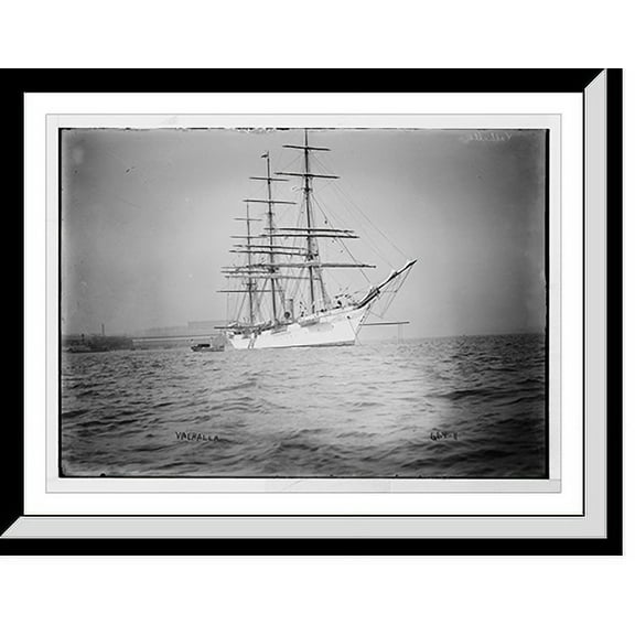 Historic Framed Print, Clipper ship "Valhalla" on water, 17-7/8" x 21-7/8"