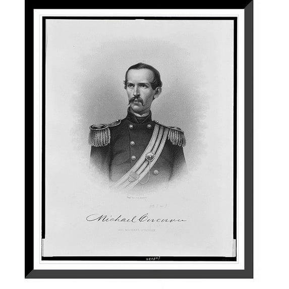 Historic Framed Print, Col. Michael Corcoran.Engd. by J.C. Buttre., 17-7/8" x 21-7/8"