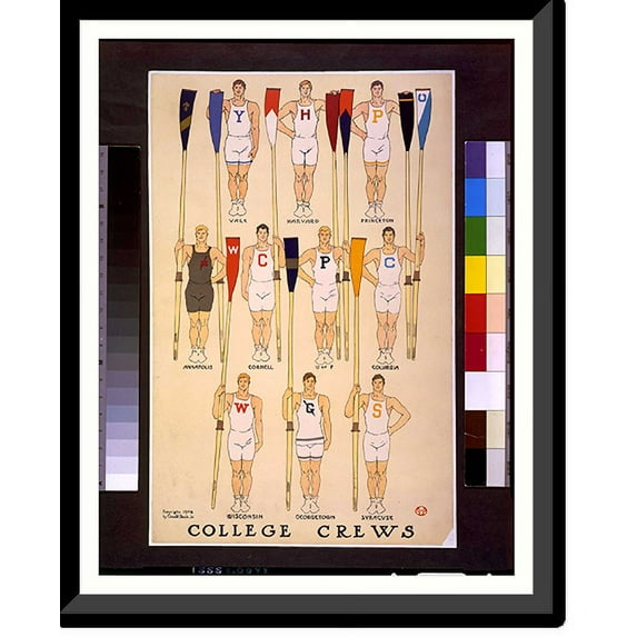 Historic Framed Print, College crews, 17-7/8" x 21-7/8"