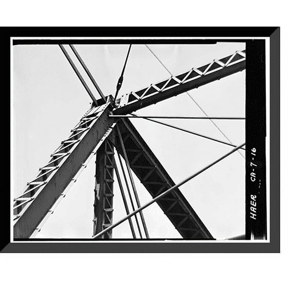 Historic Framed Print, Colusa Bridge, Spanning Sacramento River, Colusa, Colusa County, CA - 16, 17-7/8" x 21-7/8"
