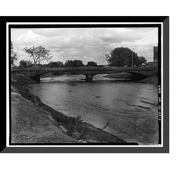 Historic Framed Print, Commercial Street Bridge, Spanning Purgatoire River on Commercial Street, Trinidad, Las Animas County, CO - 3, 17-7/8" x 21-7/8"