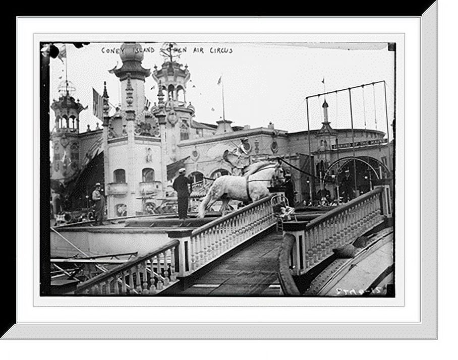 Historic Framed Print, Coney Island, Open air circus, 17-7/8" x 21-7/8" - Walmart.com