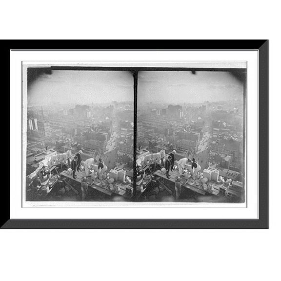 Historic Framed Print, [Construction work atop NYC skyscraper], 17-7/8" x 21-7/8"