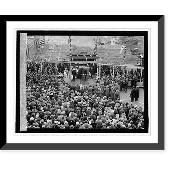 Historic Framed Print, Coolidge at Press Club corner stone laying, 4/8/26 - 2, 17-7/8" x 21-7/8"