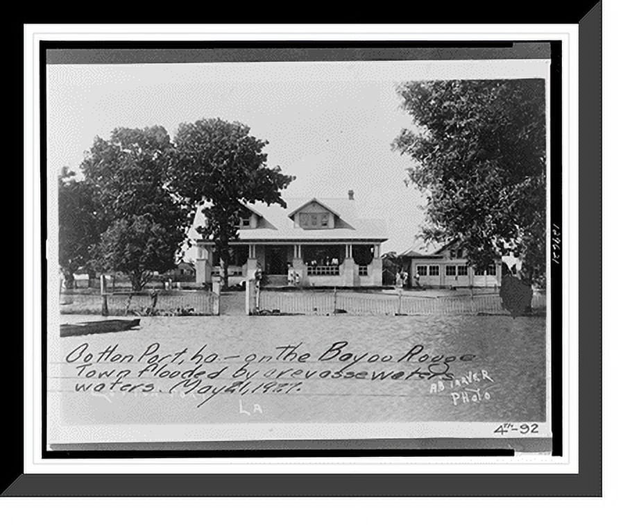 Historic Framed Print, Cotton Port, La., on the Bayou Rogue - town flooded by crevasse waters.A ...