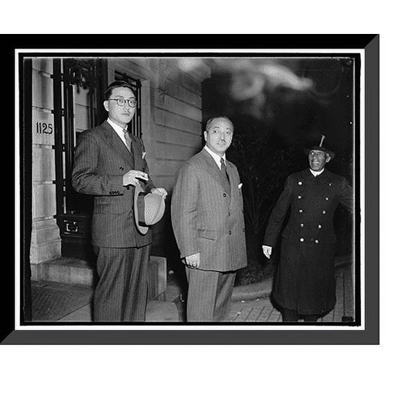 Historic Framed Print, Counselor of Jap. Emb. Hisaji Hatteria, Attache, left; Yakichiro Sunna, Counselor, right, 17-7/8" x 21-7/8"