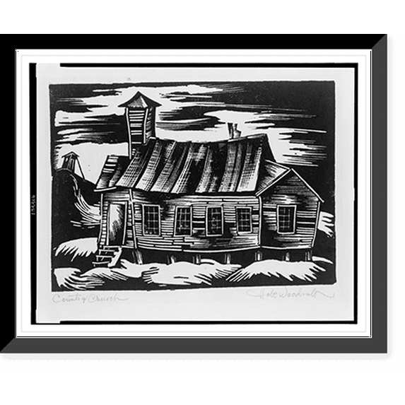 Historic Framed Print, Country church.Hale Woodruff., 17-7/8" x 21-7/8"