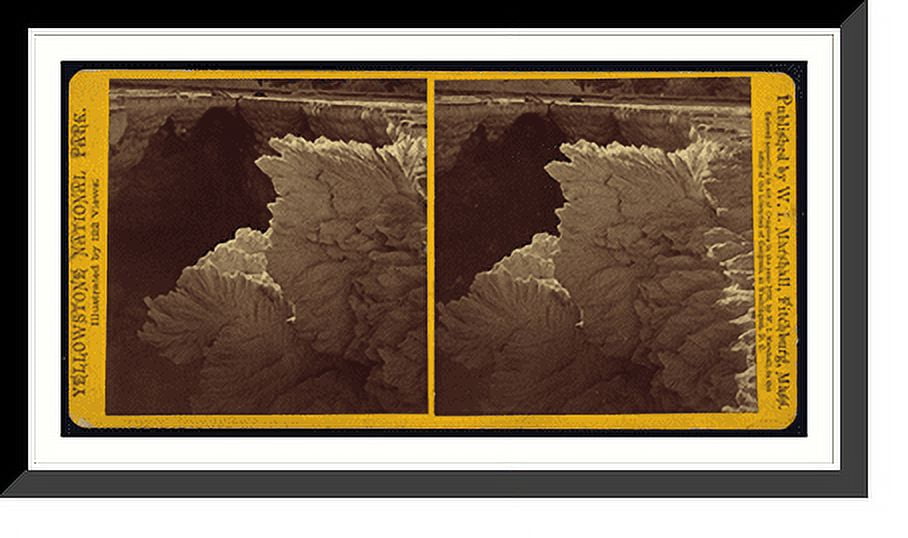 Historic Framed Print, Crater of Periodical Hot Lake and Leaf Formation ...