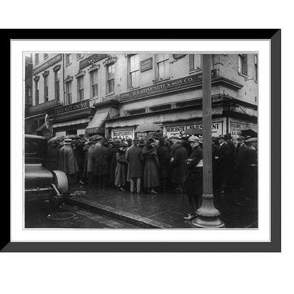 Historic Framed Print, Crowd at B.H. Stinemetz & Son Co., Washington, D.C., during a sale, 17-7/8" x 21-7/8"