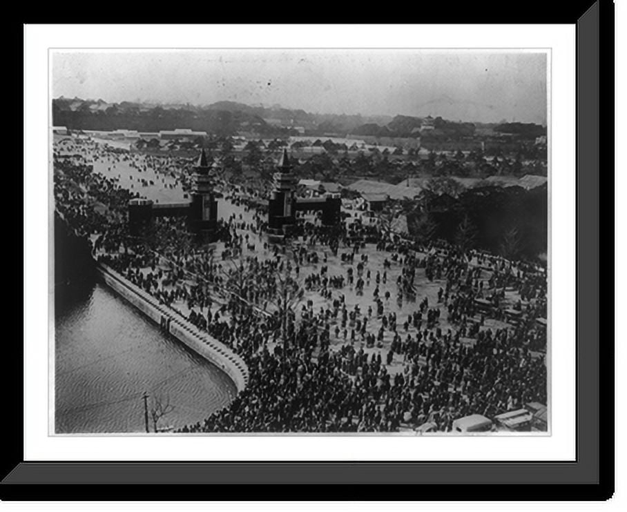 Historic Framed Print Crowds Of People In Tokyo Japan Celebrating historic-framed-print-crowds-of-people-in-tokyo-japan-celebrating