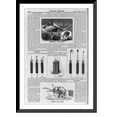 thumbnail image 1 of Historic Framed Print, Cummerford's head protector [life-saving device]" & "The Polyscope [for lighting up cavities in the human body]" & Winton's potato digger"", 17-7/8" x 21-7/8", 1 of 9