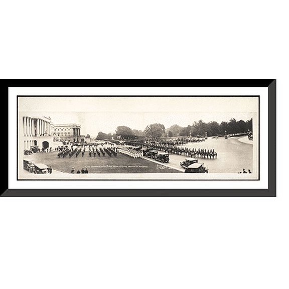 Historic Framed Print, DC Funeral President Harding Washington 1923 PHOTO, 36-3/8" x 8-3/8"