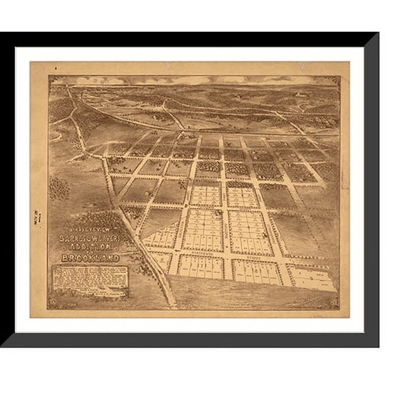 Historic Framed Print, DC Washington 1895 MAP, 17-7/8" x 21-7/8"