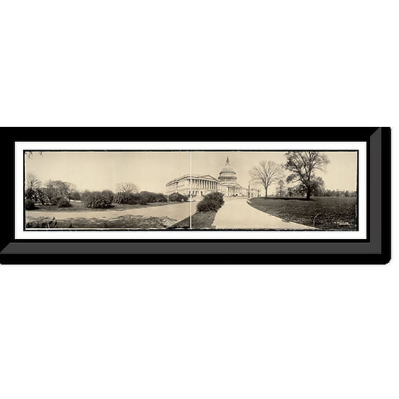Historic Framed Print, DC Washington Capitol 1 1909 PHOTO, 36-3/8" x 8-3/8"