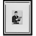 thumbnail image 1 of Historic Framed Print, [David Bohm, half-length portrait, facing right, reading newspaper], 17-7/8" x 21-7/8", 1 of 9