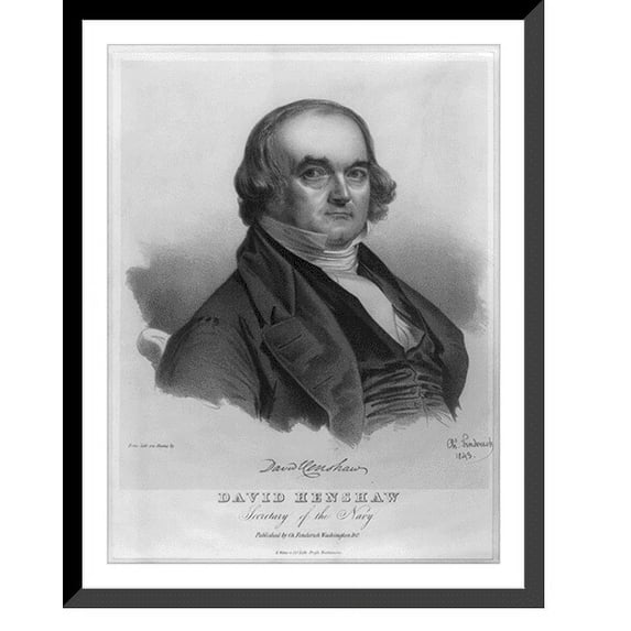 Historic Framed Print, David Henshaw, Secretary of the Navy, 17-7/8" x 21-7/8"