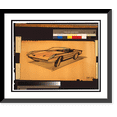 thumbnail image 1 of Historic Framed Print, [Design drawing for Avanti automobile, front view from driver's side] - 11, 17-7/8" x 21-7/8", 1 of 9