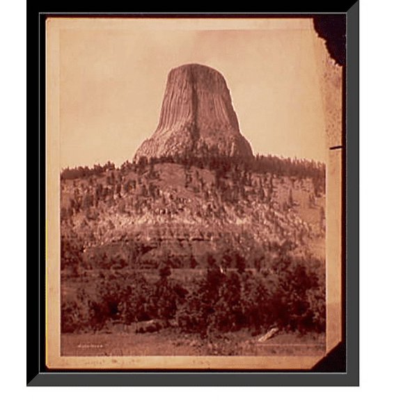 Historic Framed Print, Devil's Tower, 17-7/8" x 21-7/8"