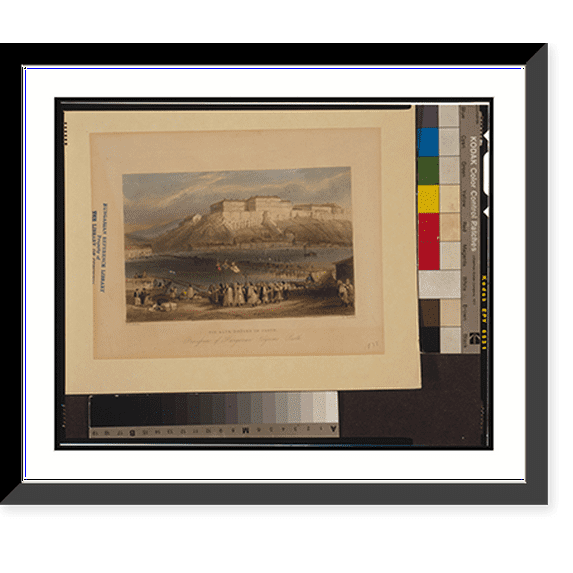Historic Framed Print, Die alte Brücke in Pesth.W. H. Bartlett ; E. Brandard., 17-7/8" x 21-7/8"