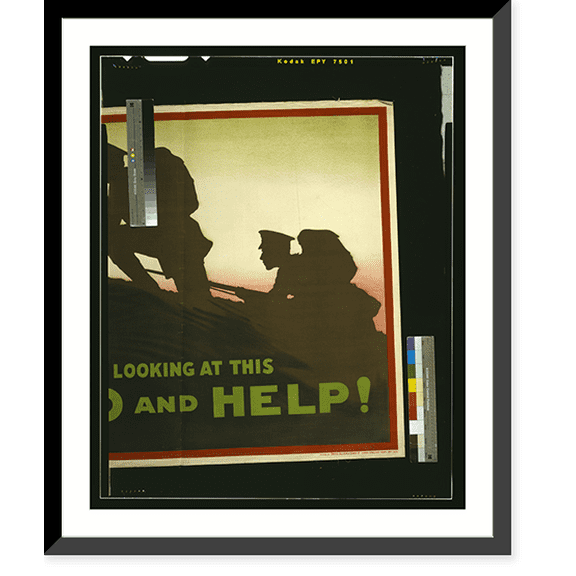 Historic Framed Print, Don't stand looking at this, go and help!.printed by David Allen & Sons Ld., Harrow, Middlesex. - 2, 17-7/8" x 21-7/8"