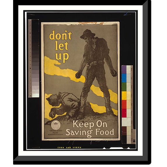Historic Framed Print, Dont let up - Keep on saving food. F. Luis Mora., 17-7/8" x 21-7/8"