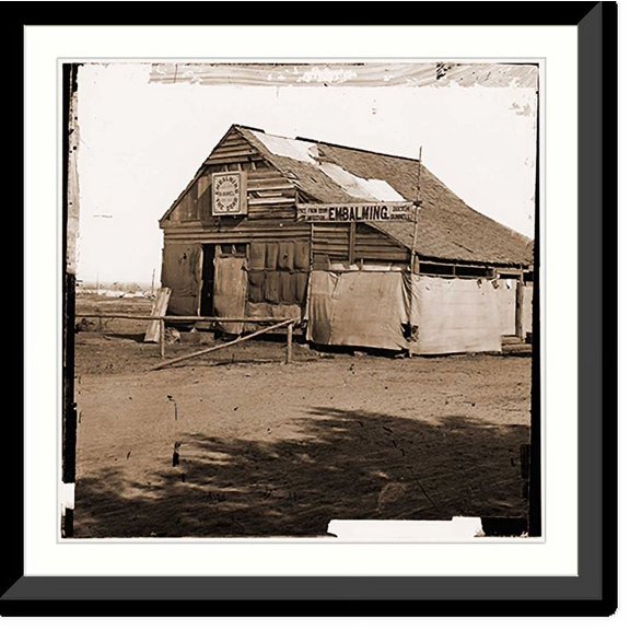 Historic Framed Print, Dr. Bunnells embalming establishment in the field. Army of the James, 17-7/8" x 21-7/8"