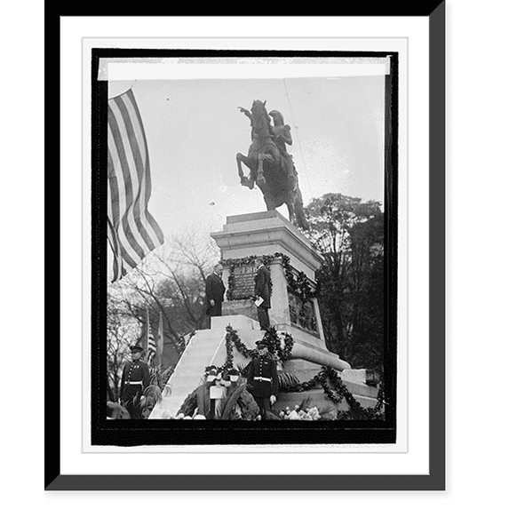 Historic Framed Print, Dr. Rowe & Amb. Pueyrredon at unveiling of San Martin statue, 10/28/25, 17-7/8" x 21-7/8"