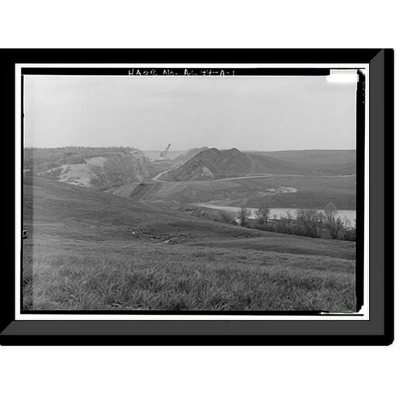 Historic Framed Print, Drummond Coal Company Cedrum Mine, 8750 Pit, County Road 124, Townley, Walker County, AL, 17-7/8" x 21-7/8"