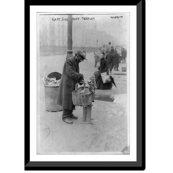 Historic Framed Print, East Side food peddler, 17-7/8" x 21-7/8"