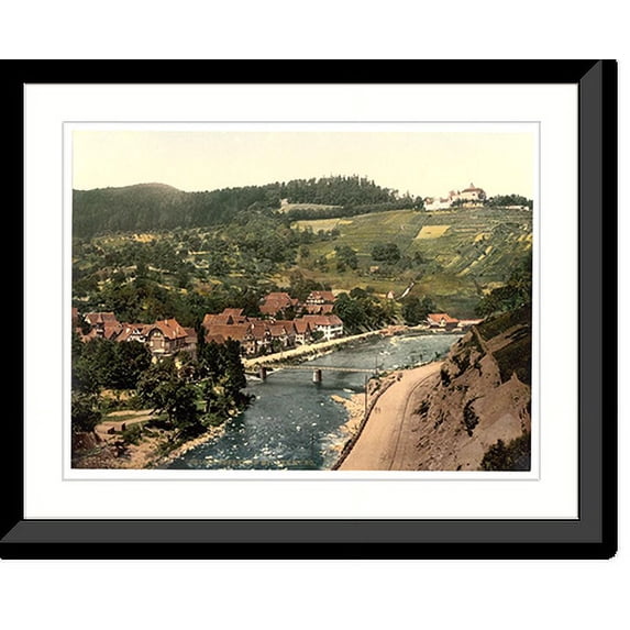 Historic Framed Print, Eberstein Castle and the Murg Baden-Baden Baden Germany, 17-7/8" x 21-7/8"