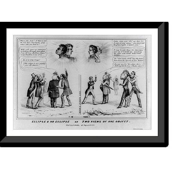 Historic Framed Print, Eclipse & no eclipse or two views of one object, 17-7/8" x 21-7/8"