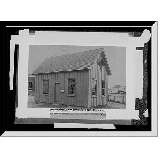 Historic Framed Print, Edison's Menlo Park glass house, Dearborn, Mich., 17-7/8" x 21-7/8"