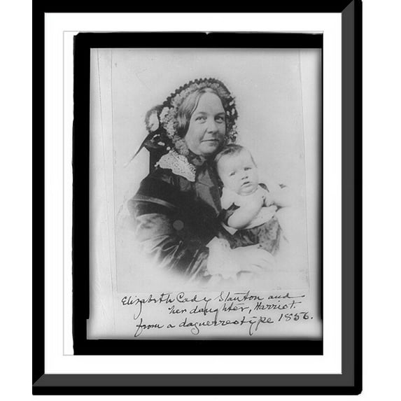 Historic Framed Print, Elizabeth Cady Stanton and her daughter, Harriot. from a daguerreotype 1856, 17-7/8" x 21-7/8"