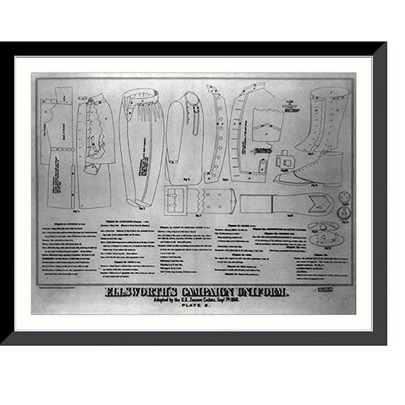 Historic Framed Print, Ellsworth's campaign uniform, 17-7/8" x 21-7/8"