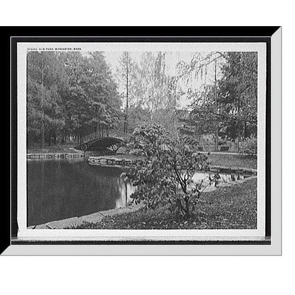 Historic Framed Print, Elm Park, Worcester, Mass., 17-7/8" x 21-7/8"