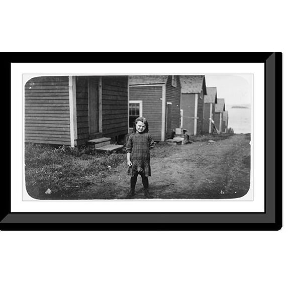 Historic Framed Print, Elsie Shaw, a 6 year old cartoner during the summer, Seacoast Canning Co., Factory #2. Her father is boss of cutting room in Factory #1., 17-7/8" x 21-7/8"