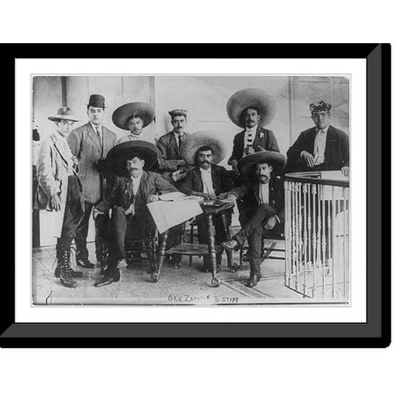 Historic Framed Print, Emiliano Zapata, 1879-1919, 17-7/8" x 21-7/8"