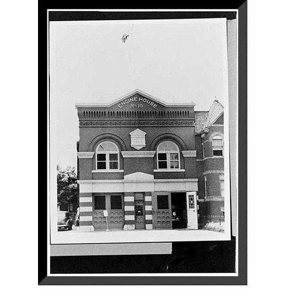 Historic Framed Print, Engine Company Number Ten, Firehouse, 1341 Maryland Avenue Northeast, Washington, District of Columbia, DC, 17-7/8" x 21-7/8"
