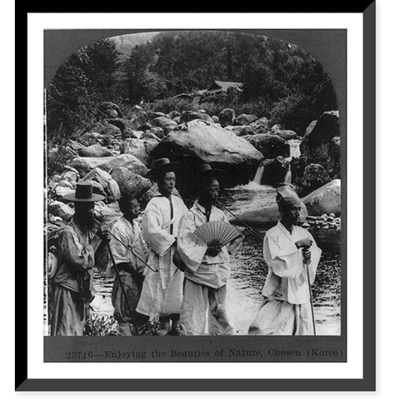 Historic Framed Print, Enjoying the beauties of nature, Chosen (Korea), 17-7/8" x 21-7/8"