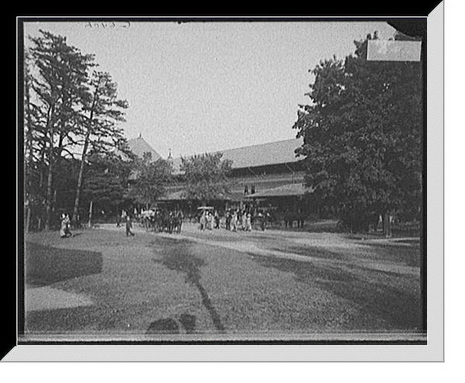 Historic Framed Print, [Entrance to grand stand, race track, Saratoga ...