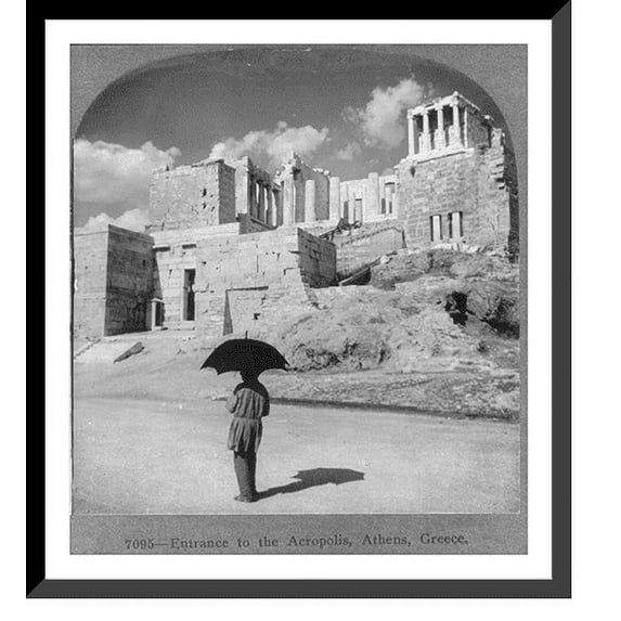 Historic Framed Print, Entrance to the Acropolis, Athens, Greece, 17-7/8" x 21-7/8"