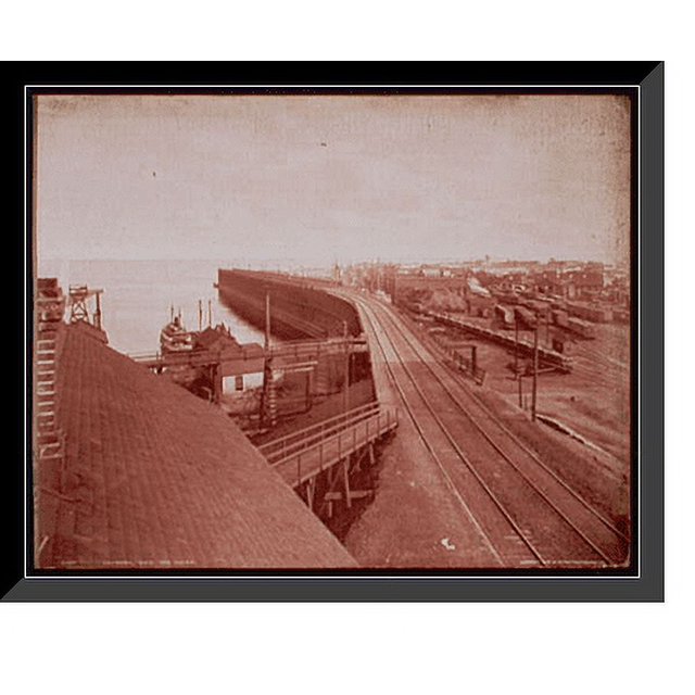 Historic Framed Print, Escanaba, Mich. Ore docks, 17-7/8" x 21-7/8"