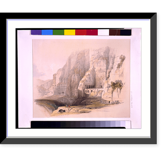 Historic Framed Print, Excavated mansions of Petra, Petra, March 7, 1839 - 2, 17-7/8" x 21-7/8"