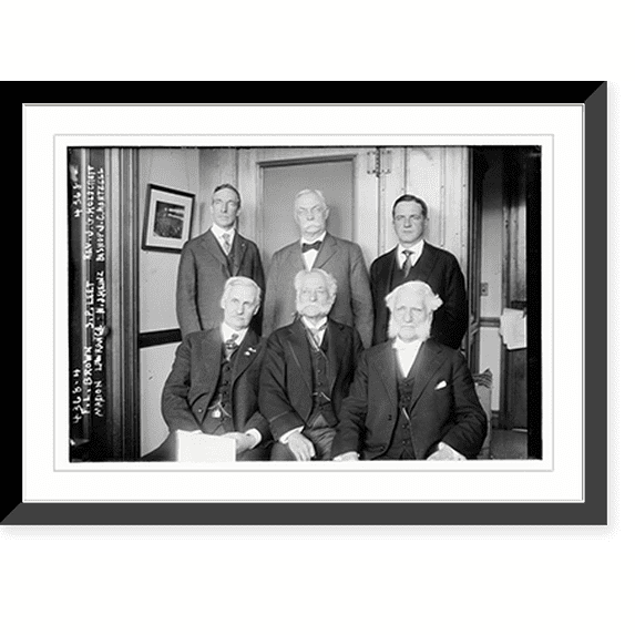 Historic Framed Print, F.L. Brown, S.P. Leet, Rev. J.G. Holdcroft, Marion Lawrence, H.J. Heinz, Bishop J.C. Hartzell, 17-7/8" x 21-7/8"