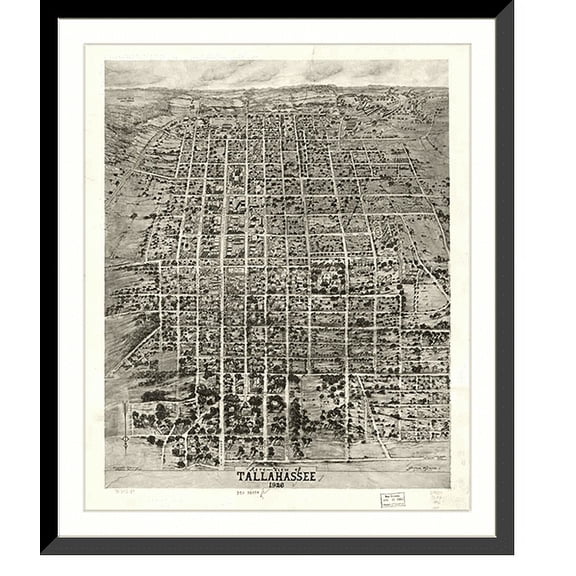 Historic Framed Print, FL Tallahassee 1926 MAP, 17-7/8" x 21-7/8"