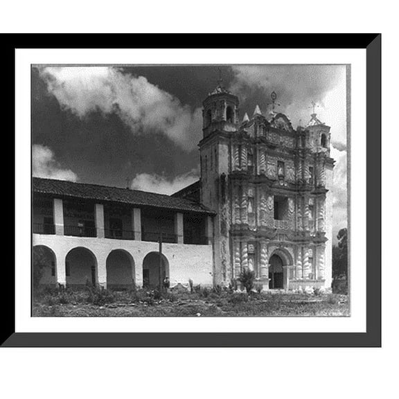Historic Framed Print, Façade, Convento y Iglesia de Santo Domingo, San Cristóbal de las Casas, Mexico, 17-7/8" x 21-7/8"